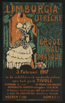 700074 Affiche van een Bal Masqué van de Vereniging Limburgia in Park Tivoli te Utrecht.